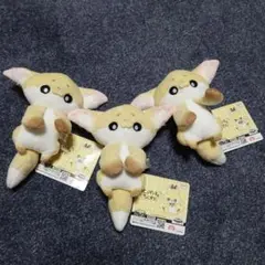 化けギツネのちくわ　ひっかけぬいぐるみ　３体セット