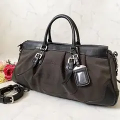 美品✨ PRADA プラダ ジャガード カナパ 2wayトートバッグ キャンバス