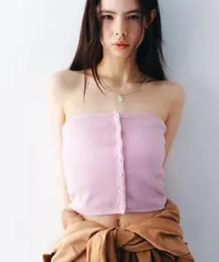 BEAUTY&YOUTH ビューティアンドユース　ボタンチューブトップ