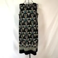 ANNE KLEIN ノースリーブワンピース　総柄　XL