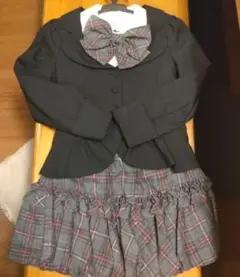 メゾピアノ ジャケット スカート ブラウス リボン ※靴はおまけ18センチ
