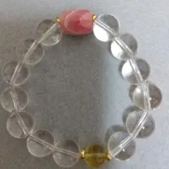 ❣️インカローズとヒマラヤ産水晶とシトリンのブレスレット