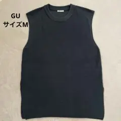 美品【GU 】ニットベスト　モスグリーン　サイズM