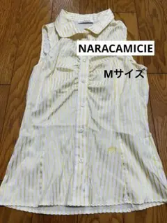 NARACAMICIE ストライプ柄 ブラウス ノースリーシャツ