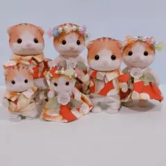 シルバニア　夏限定　アロハファミリーセット（赤）