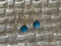 ターコイズ　k18 フックピアス