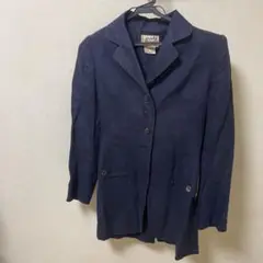 HERMES エルメス 38 コート ジャケット 紺 古着 ヴィンテージ
