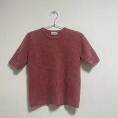 ピンク 半袖ニット