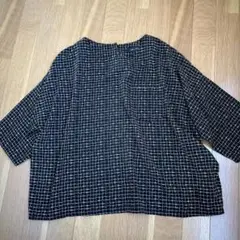 Kim's Boutique　ブロックチェック柄プルオーバーブラウス