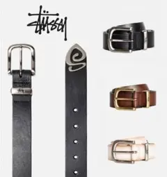 Stussy 黒 ベルト スリムデザイン