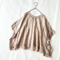 【美品】 かぐれ コットン ピグメントダイ ブラウス ピンク　フリーサイズ