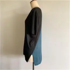 ギャップ(GAP) 配色 切り替え 半袖 ニット チュニック