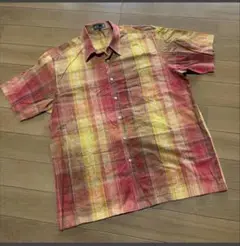 DAKS GOLF 半袖シャツ レッド イエロー LB