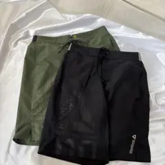 Reebok ハーフパンツ オリーブ ブラック 2枚セット