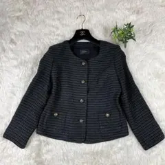 DRESKIP ドレスキップ ノーカラーツイード ジャケット ラメ 大きい