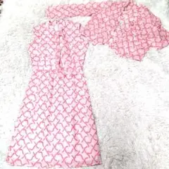 小さいサイズ　SS　ワンピースセットアップ　刺繍　シースルーボレロ　古着
