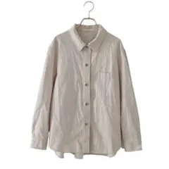 UNIQLO ユニクロ(M)デニムシャツジャケット/オフホワイト