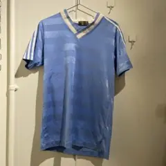 古着 90s adidas テサント製 ゲームシャツ メンズ ブルー