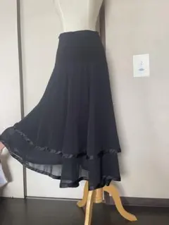 社交ダンス用 黒フレアスカート