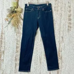 美品✨　MUJI無印良品計画　スキニーデニム（XS）ダークネイビー　a2196