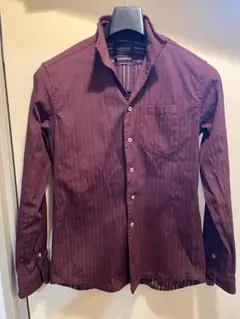 サイズ46 NICOLE CLUB FOR MEN バーガンディ長袖シャツ