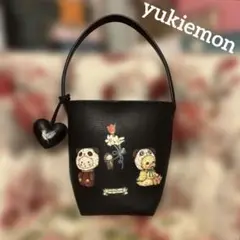 新品未使用　yukiemon ペタペタハンドバッグ　合皮　panda club