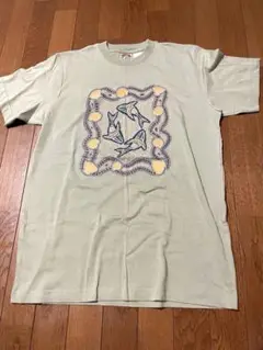 魚の刺繍 ライトグリーン Tシャツ