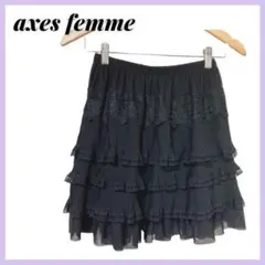 axes femme アクシーズファム ペチスカート 黒 M フリルがたくさん♡