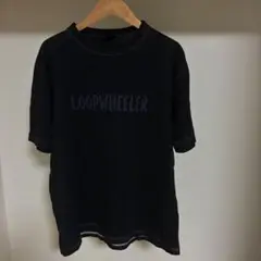 LOOPWHEELER ブラック Tシャツ 半袖　ロゴあり