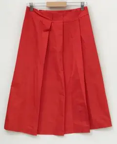JIL SANDER ポリエステル シルク プリーツ フレア スカート
