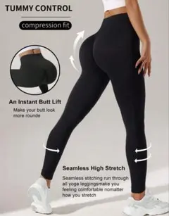 【即日匿名発送】ブラックパンツ　トレーニングパンツ　ヨガパンツ