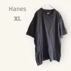 ヘインズ　【XL】半袖　Tシャツ 黒　クルーネック　ベーシック　綿　シンプル