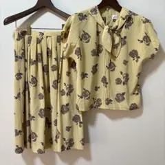 ALIDA VALLI 花柄イエローセットアップ　レトロ