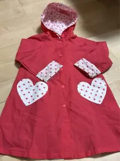 100 レインコート キッズ 女の子 水玉 ハート