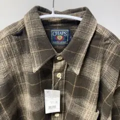 【デッド】CHAPS ブラウン チェック柄 ウールシャツジャケット ネルシャツ