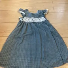 ノースリーブワンピース 110cm 青と白のチェック
