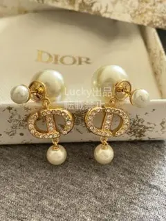DIOR ディオール TRIBALES メタル レジンパール ピアス