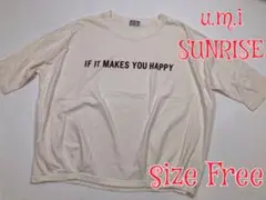 u.m.i SUNRISE ヘムタックカットソー　ナチュラル　FREE 日本製