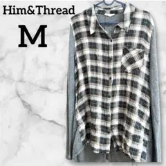 ✨美品✨　Him & Thread チェック柄長袖シャツ　M