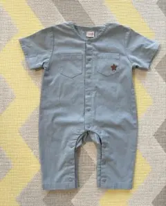 美品！プティマイン◼️男の子　作業着風？ロンパース70