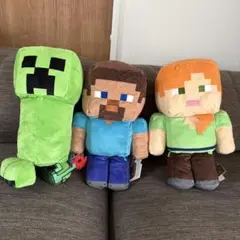 Minecraft ぬいぐるみセット アレックス、スティーブ、クリーパー