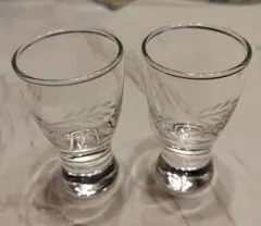 葉模様エッチングストレート冷酒グラス2個セット