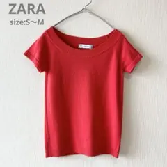 【24時間以内発送】 ZARA ザラ トップス 赤 半袖 M サイズ レディース