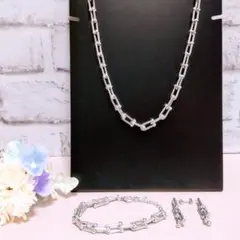 ネックレス ピアス ブレスレット 3点セット ステンレス