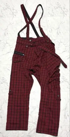 ALGONQUINS アルゴンキン サルエルパンツ サロペット 赤チェック