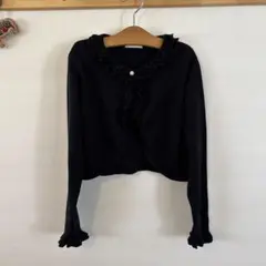 キャサリンコテージ　フリル付き黒カーディガン