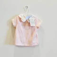 値下げ‼️新品タグ付き❤️Jacadi ピンク襟Tシャツ81センチ　18M