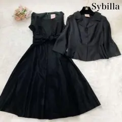 美品⭐️シビラ フォーマルセットアップ ノースリーブワンピース ジャケット 黒 M