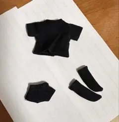 ねんどろいど　オビツ11服　ドール服　トップスパンツ靴下セット　黒