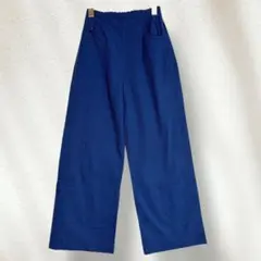 a1961 ソフトデニム生地風 ワイドパンツ カジュアルパンツ 個性的 ブルー